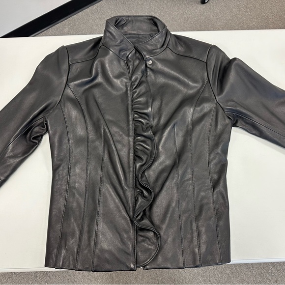 Jones New York Black Leather Jacket - Picture 1 of 3